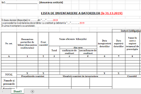 10 lista de inventariere sei iv gestiunea: Model Lista De Inventariere A Datoriilor Util È™i Necesar La Dosar Inventar Anual 31 12 2019 Cabinetexpert Ro Blog Contabilitate