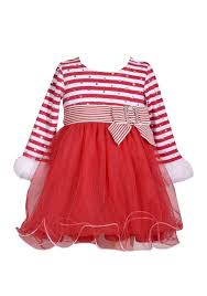 Details About Bonnie Jean Baby Girl 12m Red Stripe Mesh Santa Holiday Dress Nwt