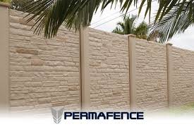 A concrete fence of this kind will require s strong foundation and rebars to keep everything rigid. Precast Concrete Fencing The Developers Of The Permacast Concrete Fence System Performed Intricate Research Throu Concrete Fence Wooden Fence Backyard Fences