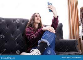 Beautiful Young Girl Teen Looking at Camera, Using Webcam, Teenage Girl  Making Video Call Stock Image - Image of marketing, blog: 212976043