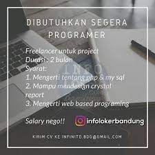 Get 33 freelancer plugins and scripts on codecanyon. Lowongan Kerja Freelance Programer Infinitoculinery Bandung Maret 2018 Info Loker Bandung 2021