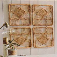 A scribble of natural rattan spirals this organic piece of wall art. Pin On Room Design