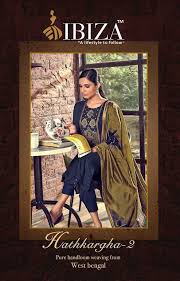 Sanskriti Silks Ibiza Haritage Vol 2 Muslin Silk With Embroidery Work Dress Material At Wholesale Rate Br In 2020 Pure Products Designer Salwar Suits Salwar Suits