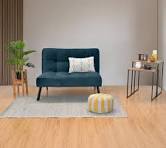 Sofá Reclinable Oasis 2 Puestos Color Azul Diseño De La Tela Sky