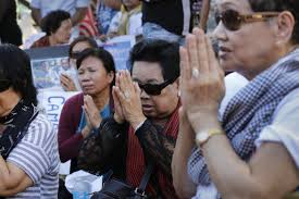 Cambodian Americans protest in Long Beach over the jailing of a political  leader in their homeland