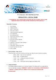 The home of formula 1 on bbc sport online. F1i S 2013 Uae National Final Newsletter 2
