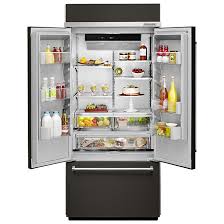 Fast delivery, whole product range! Kitchenaid Built In French Door Refrigerator 42 In 24 2 Cu Ft Black Stainless Steel Kbfn502ebs Rona