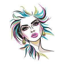 Disegno di ricamo del volto di una donna alla moda: file per macchina  Silhouette