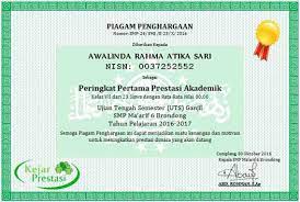 Piagam penghargaan siswa yang juara dalam kegiatan magang iii universitas hamzanwadi 2017. Contoh Desain Piagam Penghargaan Prestasi Belajar Siswa Hamba Allah