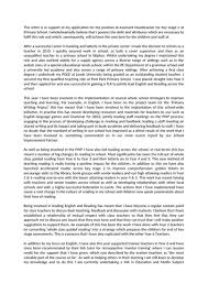 Certification as a special ed teacher is a plus. Primary Assistant Headteacher Application Cover Letter Successful Teaching Resources