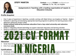 Sample of cv for job application in nigeria. 2021 Cv Format In Nigeria Templates And Samples Infowaka Infowaka