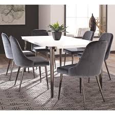 Gloss White Black Nickel Blue Wood Metal Velvet Mid Century Modern Dining Set Modern Dining Table Contemporary Dining Room Tables Dining Table Design Modern
