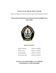 Pengaruh Perubahan Iklim Bagi Kehidupan Manusia