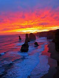 Sunset 12 Apostles Shipwreck Coast Great Ocean Road Victoria Sunset Beautiful Sunset Photo