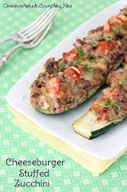 Cheeseburger Stuffed Zucchini Recipes Food Beef Recipes