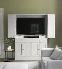 Classic white built in cabinets. Media Cabinet With Doors Tv Storage The Dormy House