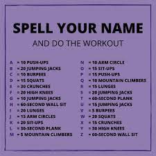 How to spell exercise, correct spelling of exercise, how is exercise spelled, spell check exercise, how do you spell exercise. Eastgateness On Twitter Do You Need Inspiration For Your Next Home Workout Spell Your Name And Complete The Exercise Listed For Each Letter Https T Co Yjeplbrhaf