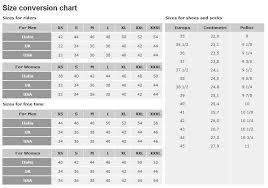 sizing guides and charts