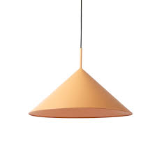 The yoked joint and bolted pin assembly adds intricacy and emphasizes the vintage charm of this versatile design. Hkliving Hanging Lamp Metal Triangle Pendant L Matte Peach Orangehaus