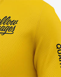 Download Men S Quarter Zip Sweatshirt Mockup Front Half Side View Of Zipped Pullover In Apparel Mockups On Yellow Images Object Mockups