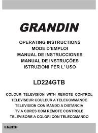 Le livre numérique (en anglais : Grandin Ld224gtb Operating Instructions Manual Pdf Download Manualslib