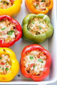 Stuffed Bell Peppers With Rice Ground Turkey Or Beef Tomato Sauce And Seasonings These Easy Italian Stuffed Stuffed Peppers Peppers Recipes Healthy Recipes