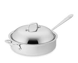 All Clad D55404 D5 3 Qt Polished Stainless Steel 5 Ply Saute Pan With Dome Lid Stainless Steel Pans All Clad Roasting Pan