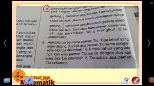 Penyelesaian soal cerita yang berkaitan dengan persamaan linier satu variabel untuk menyelesaikan soal cerita yang memuat bentuk persamaan linear satu variabel (plsv), ada beberapa langkah yang bisa digunakan, yaitu: Soal Cerita Sistem Persamaan Linier Matematika Smp 1 Youtube