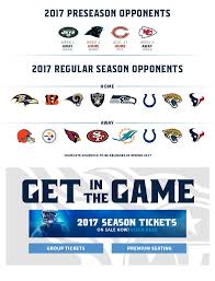 Tennessee Titans 2017 Preseason And Regular Season Football Schedule Nfl Afc Tennessee Titans Football Conference American Football Team