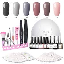 Modelones Gel Nail Polish Kit With Uv Light 6 Colors Gel Matte Top C The Amazin Jungle