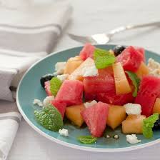 Melon Pasteque A La Feta Recette Recette Melon Assiette De Fruits Recettes De Cuisine