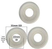 Silicone Toilet Flush Valve Seal, 55mm OD, 22mm ID, 37mm Raised Lip with  54mm Outer Lip (3 Pack) - NuFlush