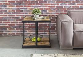 Wl5 358 Wohnling Beistelltisch 61 Cm Bellary Aus Recyceltem Sleeper Wood Und Eisen Wohnzimmer Flur Metall H Design Beistelltisch Wohnzimmertisch Couchtisch