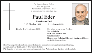 Traueranzeigen von Paul Eder