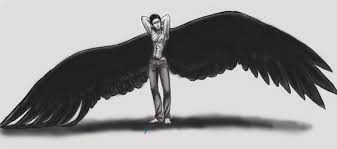 Die Nachwachsenden Flugel Sollten Die Flugel Abgeschnitten Werden Sind Immer Schwarz Und Stehen Fur Die Gefallenen Die Fall Drawings Winged People Drawings