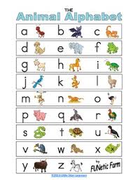 Animal Alphabet Chart By Funetic Farm