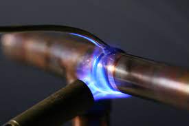Metal brazing with copper electrical wire as filler. File Propane Torch Soldering Copper Pipe Jpg Wikimedia Commons