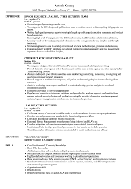 analyst, cyber security resume samples