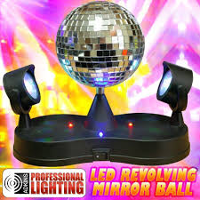 Lighted Led Revolving Disco Mirror Ball Novelty Lighting Walmart Com Disco Party Lights Mirror Ball Party Lights