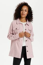 Kaffe Katalia Shirt Jacket Pink Chalk Houndstooth Shop Pink Chalk Houndstooth Katalia Shirt Jacket From Size