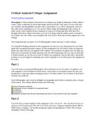 What type of assignment do you need? The Self Critique Specific Guidelines