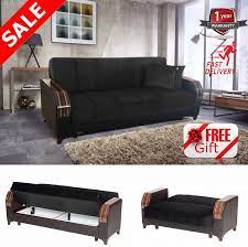 Brand New Black Luxury Turkish Sofa Bed Set With Storage 3 2 1 Seater Fabric Sofa Bed Set Bedroom Design Sofa Bed