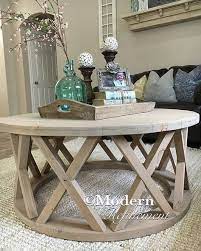 Lastly, your coffee table needs to be functional. Gorgeous Rustic Round Farmhouse Coffee Table By Modernrefinement Coffee Table Farmhouse Coffee Table Home Decor
