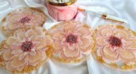 #1241 Beautiful Petals In These Resin 3D Flower Coasters