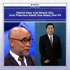 TV5 has named Patrick Paez as the Officer-In-Charge of News5, succeeding  newly-retired chief