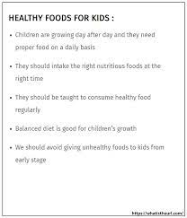 Healthy Foods For Kids Healthy Meals For Kids Kids Meals Healthy Food Essay