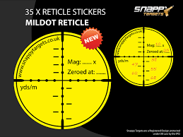 If you don't know how far away your target is, you the hardest part of range estimation by the mil relation formula is actually measuring the target. Mil Dot Aim Point Stickers X 35 Snappy Targets