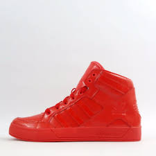 Adidas Black And Red High Tops Adidas Originals Hardcourt Hi Top Patent Triple Red Mens Trainers Shoes Sneakers