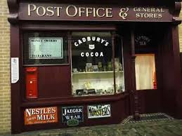 Front Of Life Size Reproduction Edwardian Post Office In Milestones Museum Basingstoke Shop Front Signs Furniture Shop Dolls House Shop