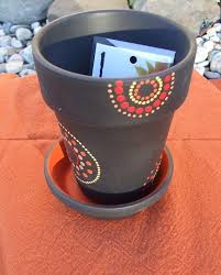 Items Similar To Hand Painted Flower Pot On Etsy Painted Flower Pots Flower Pot Design Painted Pots
